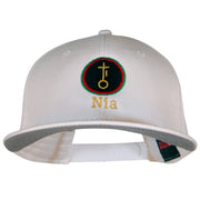 Nia Kwanzaa Embroidered Superior Cotton Twill Flat Bill Prostyle Snapback Cap