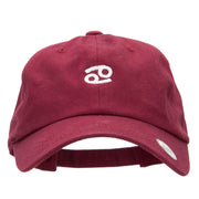 Cancer Zodiac Sign Embroidered Unstructured Cap