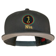 Nia Kwanzaa Embroidered Superior Cotton Twill Flat Bill Prostyle Snapback Cap