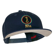 Nia Kwanzaa Embroidered Superior Cotton Twill Flat Bill Prostyle Snapback Cap