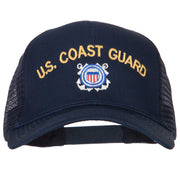 US Coast Guard Logo Embroidered Solid Cotton Mesh Pro Cap