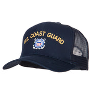 US Coast Guard Logo Embroidered Solid Cotton Mesh Pro Cap