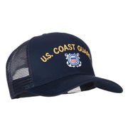 US Coast Guard Logo Embroidered Solid Cotton Mesh Pro Cap