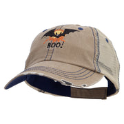 Bat Boo Embroidered Low Profile Special Cotton Mesh Cap - Putty OSFM