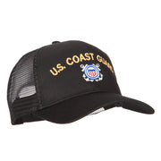 US Coast Guard Logo Embroidered Solid Cotton Mesh Pro Cap