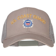 US Coast Guard Logo Embroidered Solid Cotton Mesh Pro Cap