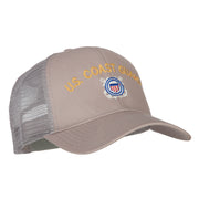 US Coast Guard Logo Embroidered Solid Cotton Mesh Pro Cap