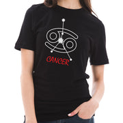 Zodiac Cancer Sign Graphic Design Short Sleeve Cotton Jersey T-Shirt