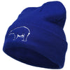 Polar Bear Outline Embroidered Long Beanie