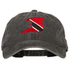 Trinidad Flag Map Embroidered Washed Cotton Twill Cap