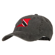 Trinidad Flag Map Embroidered Washed Cotton Twill Cap