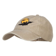 Moon Bats Halloween Embroidered Washed Cap