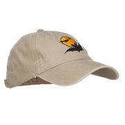 Moon Bats Halloween Embroidered Washed Cap