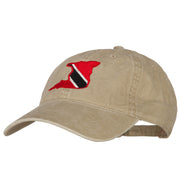 Trinidad Flag Map Embroidered Washed Cotton Twill Cap