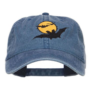 Moon Bats Halloween Embroidered Washed Cap