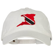 Trinidad Flag Map Embroidered Washed Cotton Twill Cap