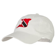 Trinidad Flag Map Embroidered Washed Cotton Twill Cap