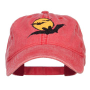 Moon Bats Halloween Embroidered Washed Cap