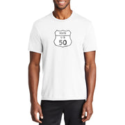 Route US 50 Graphic Men's Fan Port & Company Performance Blend Crew Neck T-Shirt