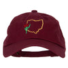 Ohio Carnation with Map Embroidered Unstructured Washed Cap