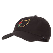 Ohio Carnation with Map Embroidered Unstructured Washed Cap