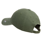 U.S. Army Cavalry Collar Insignia Embroidered Washed Solid Pigment Dyed Cotton Twill Brass Buckle Cap - Olive OSFM