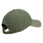 U.S. Army Cavalry Collar Insignia Embroidered Washed Solid Pigment Dyed Cotton Twill Brass Buckle Cap - Olive OSFM