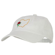 Ohio Carnation with Map Embroidered Unstructured Washed Cap