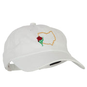 Ohio Carnation with Map Embroidered Unstructured Washed Cap