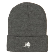 Poodle Dog Embroidered Long Beanie