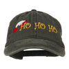 Christmas Hat Ho Ho Ho Embroidered Washed Dyed Cap