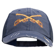 U.S. Army Cavalry Collar Insignia Embroidered Low Profile Special Cotton Mesh Cap - Navy OSFM