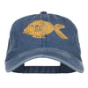 Golden Fish Embroidered Washed Cap