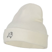 Poodle Dog Embroidered Long Beanie