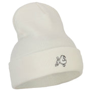 Poodle Dog Embroidered Long Beanie