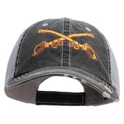 U.S. Army Cavalry Collar Insignia Embroidered Low Profile Special Cotton Mesh Cap - Black OSFM