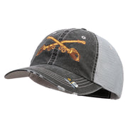 U.S. Army Cavalry Collar Insignia Embroidered Low Profile Special Cotton Mesh Cap - Black OSFM
