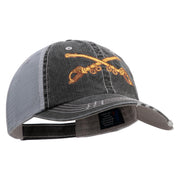 U.S. Army Cavalry Collar Insignia Embroidered Low Profile Special Cotton Mesh Cap - Black OSFM