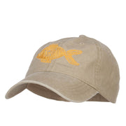 Golden Fish Embroidered Washed Cap