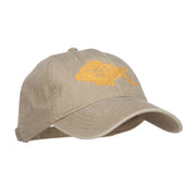 Golden Fish Embroidered Washed Cap