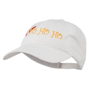 Christmas Hat Ho Ho Ho Embroidered Washed Dyed Cap