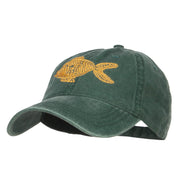 Golden Fish Embroidered Washed Cap