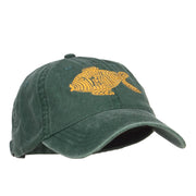 Golden Fish Embroidered Washed Cap