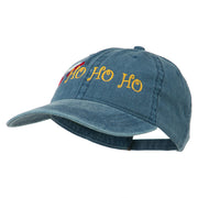 Christmas Hat Ho Ho Ho Embroidered Washed Dyed Cap