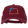 Oregon Grape with Map Embroidered Unstructured Washed Cap