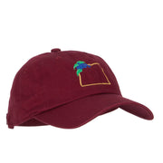 Oregon Grape with Map Embroidered Unstructured Washed Cap