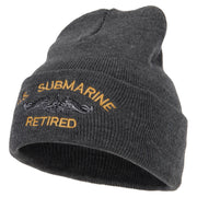 US Submarine Retired Military Embroidered Long Beanie