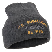 US Submarine Retired Military Embroidered Long Beanie