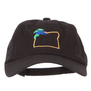 Oregon Grape with Map Embroidered Unstructured Washed Cap