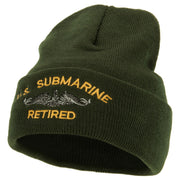 US Submarine Retired Military Embroidered Long Beanie